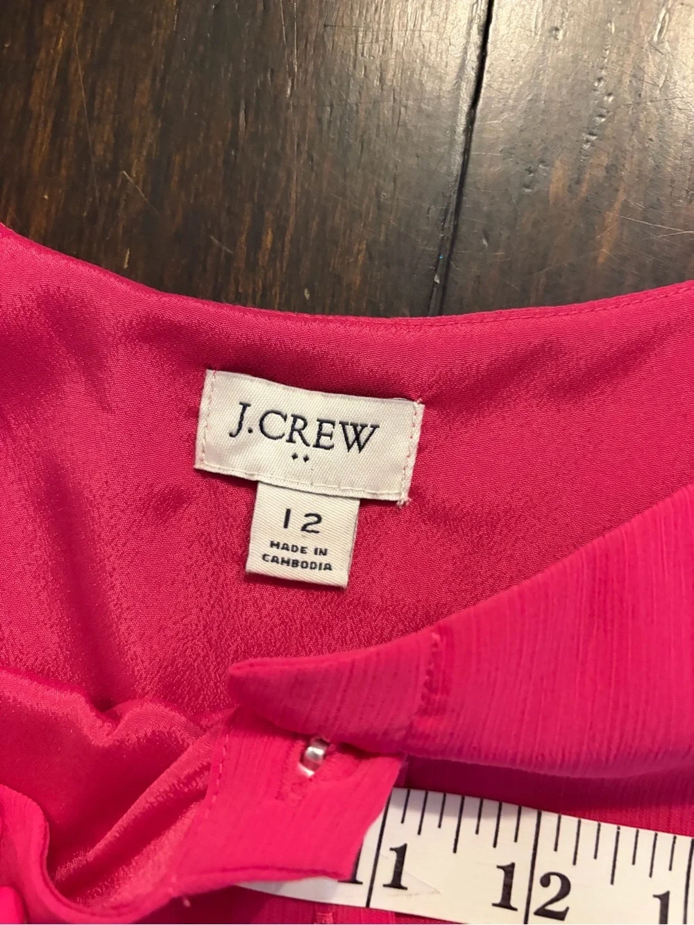 J. Crew Hot Pink Ruffle-Sleeve Button-Front Camisole size 12 / large